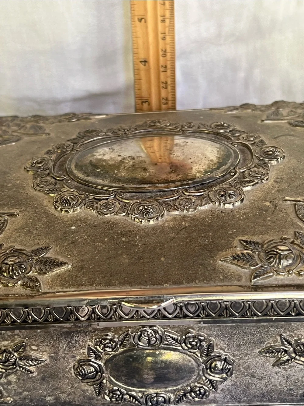 Godinger Ornate Floral Metal Jewelry Box - Silver Tone